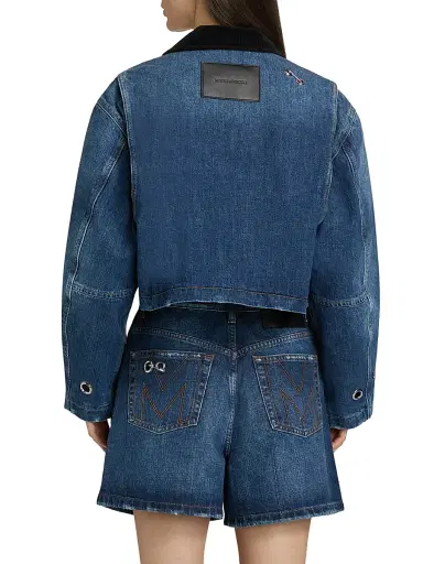 Marc Jacobs Women's Grommet Denim Utility Crop Jacket - Medium Wash Indigo - Size XL | Thumbnail 5 Marc Jacobs Women's Grommet Denim Utility Crop Jacket - Medium Wash Indigo - Size XL | Thumbnail 5