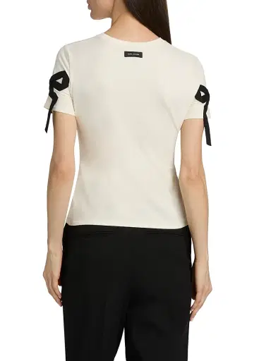 Marc Jacobs Women's Bow Shrunken T-Shirt - Ivory Black - Size XS | Thumbnail 5 Marc Jacobs Women's Bow Shrunken T-Shirt - Ivory Black - Size XS | Thumbnail 5