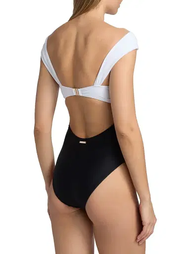 Milly Women's Betsy Colorblocked One-Piece Swimsuit - White Black | Thumbnail 4 Milly Women's Betsy Colorblocked One-Piece Swimsuit - White Black | Thumbnail 4
