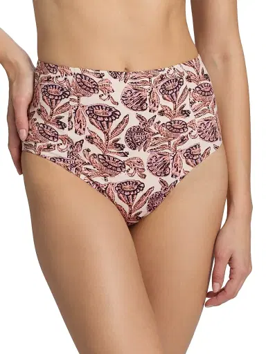 Ulla Johnson Women's Zahara Printed High-Waisted Bikini Bottom - Limestone - Size Large | Thumbnail 5 Ulla Johnson Women's Zahara Printed High-Waisted Bikini Bottom - Limestone - Size Large | Thumbnail 5