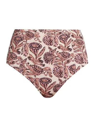 Ulla Johnson Women's Zahara Printed High-Waisted Bikini Bottom - Limestone - Size Large | Thumbnail 1 Ulla Johnson Women's Zahara Printed High-Waisted Bikini Bottom - Limestone - Size Large | Thumbnail 1