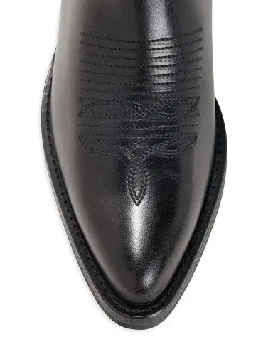 Partlow Women's Rowan 55MM Embroidered Leather Boots - Nero Ecru - Size 10.5 | Thumbnail 5 Partlow Women's Rowan 55MM Embroidered Leather Boots - Nero Ecru - Size 10.5 | Thumbnail 5