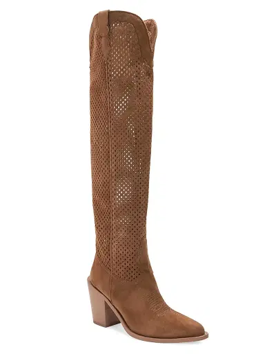 Partlow Women's Aleene Perforated Suede Cowboy Boots - Cest | Thumbnail 2 Partlow Women's Aleene Perforated Suede Cowboy Boots - Cest | Thumbnail 2