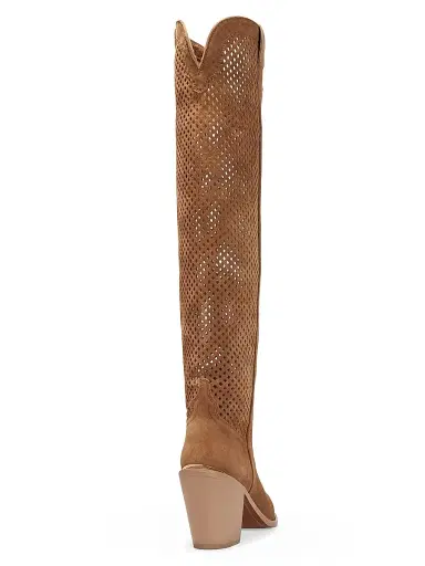 Partlow Women's Aleene Perforated Suede Cowboy Boots - Cest | Thumbnail 3 Partlow Women's Aleene Perforated Suede Cowboy Boots - Cest | Thumbnail 3