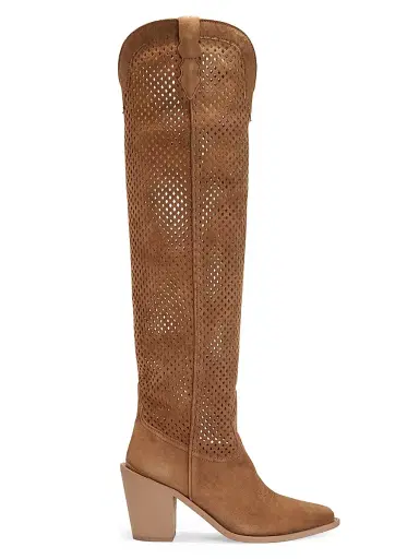 Partlow Women's Aleene Perforated Suede Cowboy Boots - Cest | Thumbnail 1 Partlow Women's Aleene Perforated Suede Cowboy Boots - Cest | Thumbnail 1