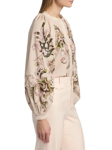 Kobi Halperin Women's Heidi Sequined Voile Blouse - Ecru | Thumbnail 4 Kobi Halperin Women's Heidi Sequined Voile Blouse - Ecru | Thumbnail 4