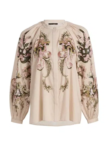 Kobi Halperin Women's Heidi Sequined Voile Blouse - Ecru | Thumbnail 1 Kobi Halperin Women's Heidi Sequined Voile Blouse - Ecru | Thumbnail 1