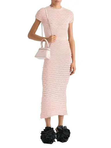 Givenchy Women's Cropped Top with Nylon Frills - Silk Pink - Size Small | Thumbnail 5 Givenchy Women's Cropped Top with Nylon Frills - Silk Pink - Size Small | Thumbnail 5
