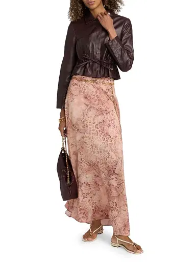 Ba&sh Women's Ciria Snakeskin-Print Maxi Skirt - Rose - Size Large | Thumbnail 2 Ba&sh Women's Ciria Snakeskin-Print Maxi Skirt - Rose - Size Large | Thumbnail 2