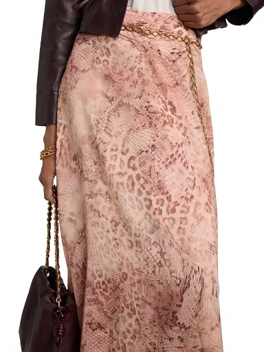 Ba&sh Women's Ciria Snakeskin-Print Maxi Skirt - Rose - Size Large | Thumbnail 6 Ba&sh Women's Ciria Snakeskin-Print Maxi Skirt - Rose - Size Large | Thumbnail 6