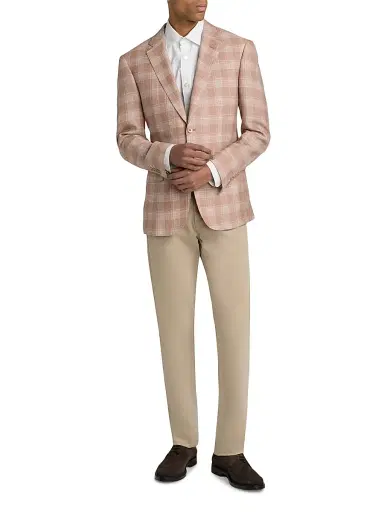 Emporio Armani Men's Plaid Wool Sport Coat - Chevron Fantasia | Thumbnail 2 Emporio Armani Men's Plaid Wool Sport Coat - Chevron Fantasia | Thumbnail 2