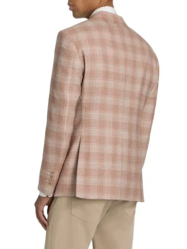 Emporio Armani Men's Plaid Wool Sport Coat - Chevron Fantasia | Thumbnail 5 Emporio Armani Men's Plaid Wool Sport Coat - Chevron Fantasia | Thumbnail 5