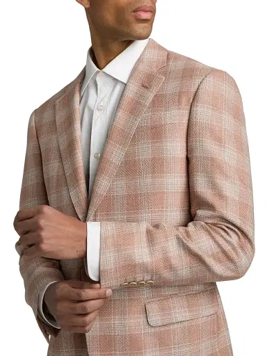 Emporio Armani Men's Plaid Wool Sport Coat - Chevron Fantasia | Thumbnail 6 Emporio Armani Men's Plaid Wool Sport Coat - Chevron Fantasia | Thumbnail 6
