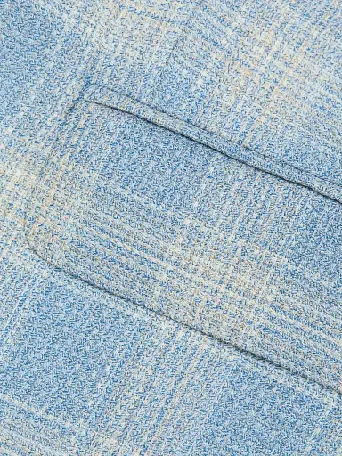 Emporio Armani Men's Plaid Wool Sport Coat - Azzurro Check | Thumbnail 7 Emporio Armani Men's Plaid Wool Sport Coat - Azzurro Check | Thumbnail 7