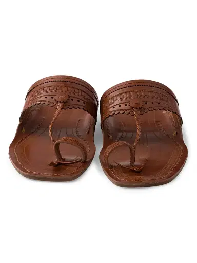 Prada Women's Made in India Inspired by Kolhapuri Chappal Leather Sandals - Brown | Thumbnail 2 Prada Women's Made in India Inspired by Kolhapuri Chappal Leather Sandals - Brown | Thumbnail 2