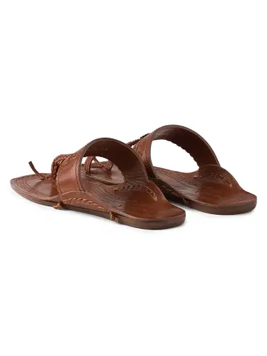 Prada Women's Made in India Inspired by Kolhapuri Chappal Leather Sandals - Brown | Thumbnail 3 Prada Women's Made in India Inspired by Kolhapuri Chappal Leather Sandals - Brown | Thumbnail 3
