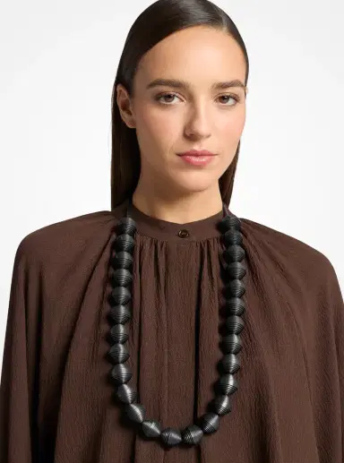Michael Kors Collection Leather Beads Necklace in Natural - One Size by Michael Kors Collection | Thumbnail 11 Michael Kors Collection Leather Beads Necklace in Natural - One Size by Michael Kors Collection | Thumbnail 11