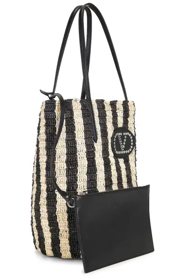 Valentino Garavani Crochet Raffia VLogo Signature Bucket Bag | Thumbnail 4 Valentino Garavani Crochet Raffia VLogo Signature Bucket Bag | Thumbnail 4
