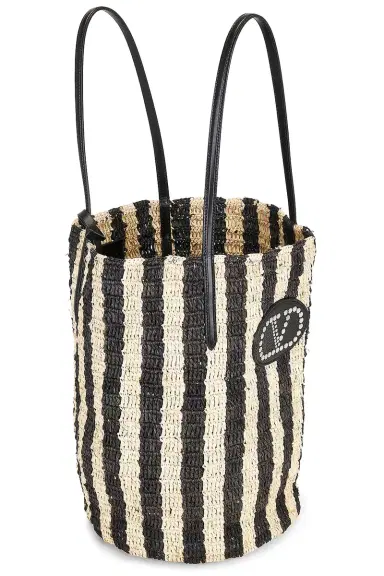 Valentino Garavani Crochet Raffia VLogo Signature Bucket Bag | Thumbnail 5 Valentino Garavani Crochet Raffia VLogo Signature Bucket Bag | Thumbnail 5