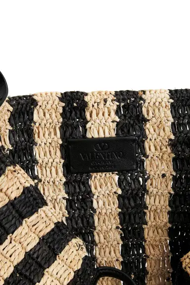 Valentino Garavani Crochet Raffia VLogo Signature Bucket Bag | Thumbnail 6 Valentino Garavani Crochet Raffia VLogo Signature Bucket Bag | Thumbnail 6