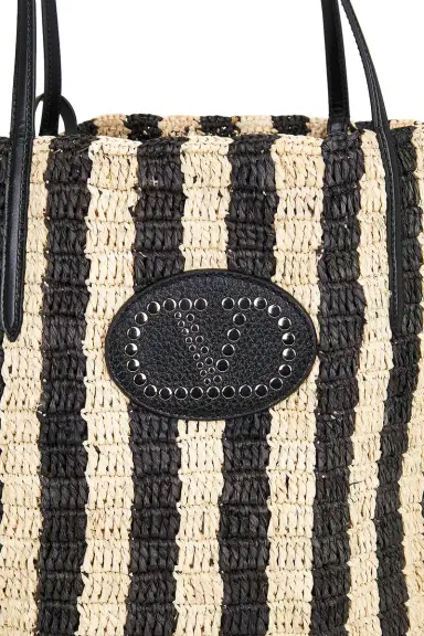 Valentino Garavani Crochet Raffia VLogo Signature Bucket Bag | Thumbnail 7 Valentino Garavani Crochet Raffia VLogo Signature Bucket Bag | Thumbnail 7