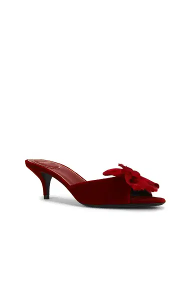 Valentino Garavani VG Marie Velluto Bow 55 Mule | Thumbnail 2 Valentino Garavani VG Marie Velluto Bow 55 Mule | Thumbnail 2