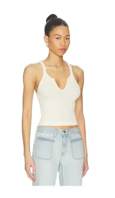 RE/DONE V Cut Ribbed Tank Top | Thumbnail 2 RE/DONE V Cut Ribbed Tank Top | Thumbnail 2