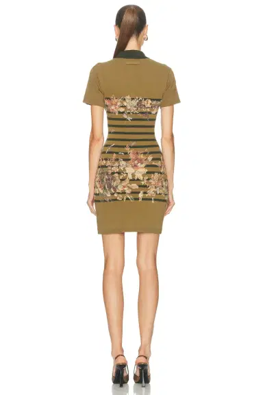 Jean Paul Gaultier Cotton Pique Printed Mariniere Grape Short Dress | Thumbnail 3 Jean Paul Gaultier Cotton Pique Printed Mariniere Grape Short Dress | Thumbnail 3