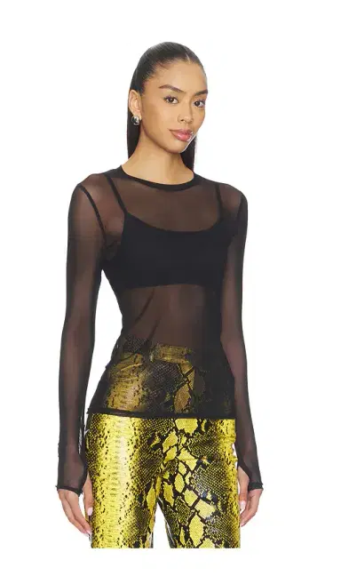 Michael Lauren Vero Long Sleeve Fitted Mesh Top | Thumbnail 2 Michael Lauren Vero Long Sleeve Fitted Mesh Top | Thumbnail 2
