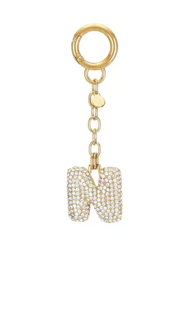 petit moments Bubble Initial Pave Keychain | Thumbnail 1 petit moments Bubble Initial Pave Keychain | Thumbnail 1