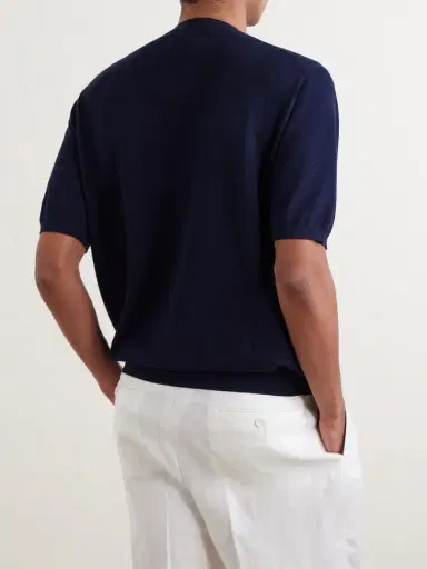 Ralph Lauren Purple Label Textured Silk-Blend T-Shirt - Men | Thumbnail 4 Ralph Lauren Purple Label Textured Silk-Blend T-Shirt - Men | Thumbnail 4