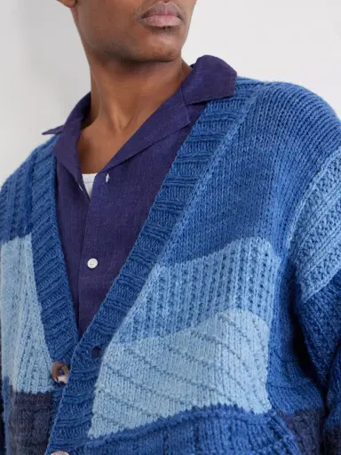 Kartik Research Patchwork Cable-Knit Wool Cardigan - Men | Thumbnail 5 Kartik Research Patchwork Cable-Knit Wool Cardigan - Men | Thumbnail 5