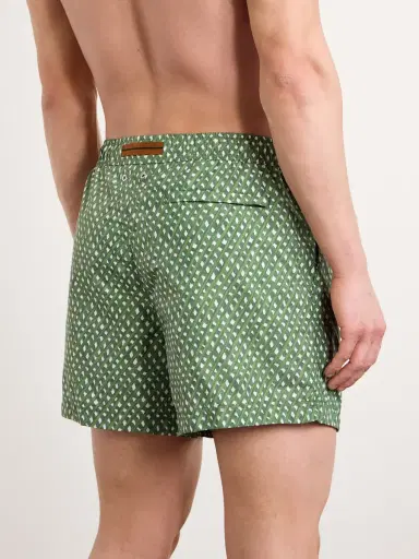 Zegna Straight-Leg Mid-Length Printed Cotton Swim Shorts - Men | Thumbnail 3 Zegna Straight-Leg Mid-Length Printed Cotton Swim Shorts - Men | Thumbnail 3
