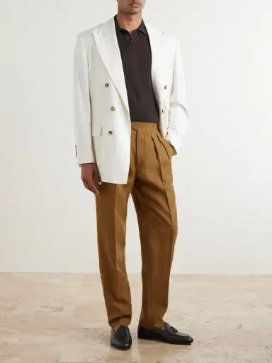 Rubinacci Manny Straight-Leg Pleated Linen Trousers - Men | Thumbnail 2 Rubinacci Manny Straight-Leg Pleated Linen Trousers - Men | Thumbnail 2