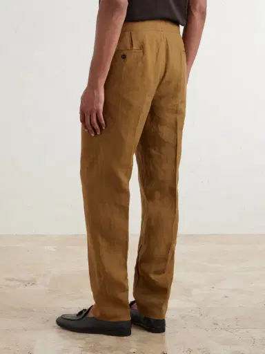 Rubinacci Manny Straight-Leg Pleated Linen Trousers - Men | Thumbnail 4 Rubinacci Manny Straight-Leg Pleated Linen Trousers - Men | Thumbnail 4