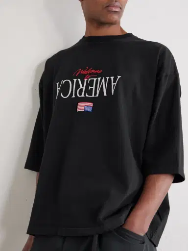 Willy Chavarria Welcome To America Logo-Embroidered Cotton-Jersey T-Shirt - Men | Thumbnail 5 Willy Chavarria Welcome To America Logo-Embroidered Cotton-Jersey T-Shirt - Men | Thumbnail 5