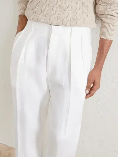 Ralph Lauren Purple Label Straight-Leg Pleated Herringbone Linen Trousers - Men | Thumbnail 5 Ralph Lauren Purple Label Straight-Leg Pleated Herringbone Linen Trousers - Men | Thumbnail 5