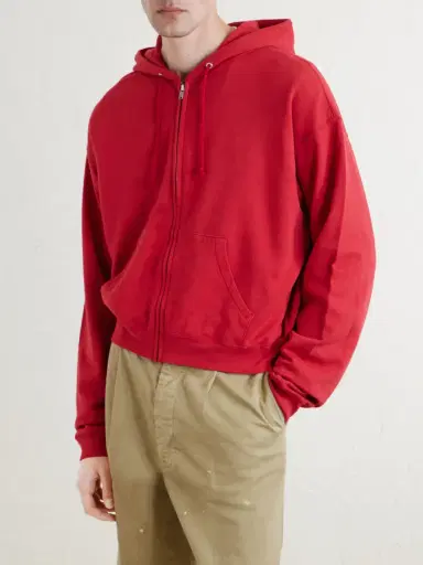 Auralee Cotton, Wool and Silk-Blend Zip-Up Hoodie - Men | Thumbnail 3 Auralee Cotton, Wool and Silk-Blend Zip-Up Hoodie - Men | Thumbnail 3