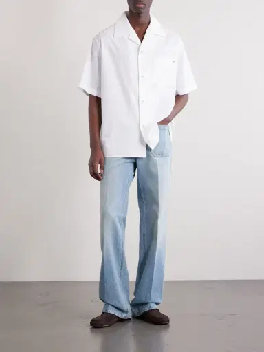 Valentino Garavani Camp-Collar Logo-Embellished Cotton-Poplin Shirt - Men | Thumbnail 2 Valentino Garavani Camp-Collar Logo-Embellished Cotton-Poplin Shirt - Men | Thumbnail 2