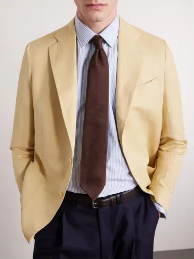 De Petrillo Houndstooth Silk-Jacquard Tie - Men | Thumbnail 2 De Petrillo Houndstooth Silk-Jacquard Tie - Men | Thumbnail 2