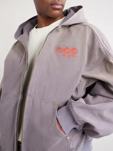 Willy Chavarria Juggernaut Logo-Embroidered Denim Zip-Up Hoodie - Men | Thumbnail 5 Willy Chavarria Juggernaut Logo-Embroidered Denim Zip-Up Hoodie - Men | Thumbnail 5