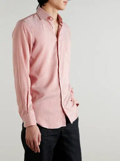 Husbands Striped Silk-Poplin Shirt - Men | Thumbnail 3 Husbands Striped Silk-Poplin Shirt - Men | Thumbnail 3