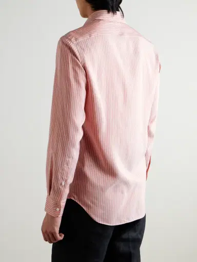Husbands Striped Silk-Poplin Shirt - Men | Thumbnail 4 Husbands Striped Silk-Poplin Shirt - Men | Thumbnail 4