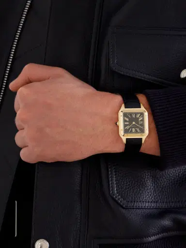 Cartier Santos-Dumont Large 43.5mm 18-Karat Gold and Alligator Watch, Ref. No. WGSA0115 - Men | Thumbnail 2 Cartier Santos-Dumont Large 43.5mm 18-Karat Gold and Alligator Watch, Ref. No. WGSA0115 - Men | Thumbnail 2