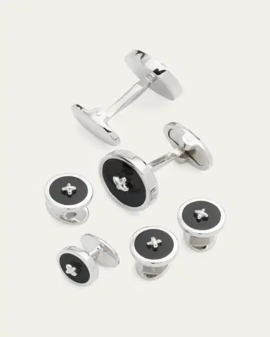 Jan Leslie Classic Button Onyx Cufflinks %26 Studs Set | Thumbnail 3 Jan Leslie Classic Button Onyx Cufflinks %26 Studs Set | Thumbnail 3