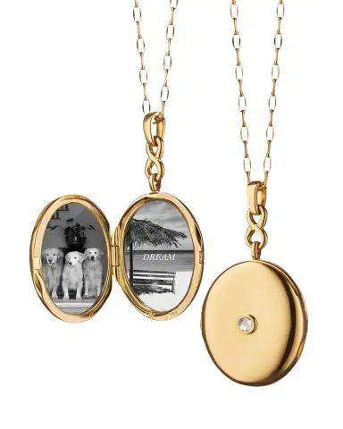 MONICA RICH KOSANN Infinity Diamond and Gold Locket Necklace | Thumbnail 1 MONICA RICH KOSANN Infinity Diamond and Gold Locket Necklace | Thumbnail 1