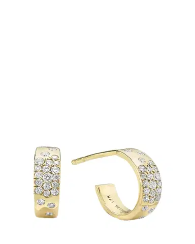Ippolita Huggie Hoop Earrings in 18K Gold with Diamonds | Thumbnail 1 Ippolita Huggie Hoop Earrings in 18K Gold with Diamonds | Thumbnail 1