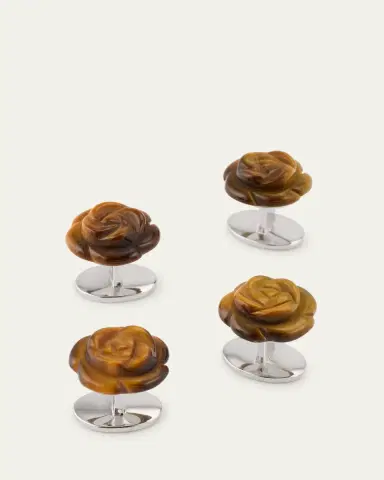Jan Leslie Men's Tiger's Eye Rose Shirt Studs | Thumbnail 3 Jan Leslie Men's Tiger's Eye Rose Shirt Studs | Thumbnail 3