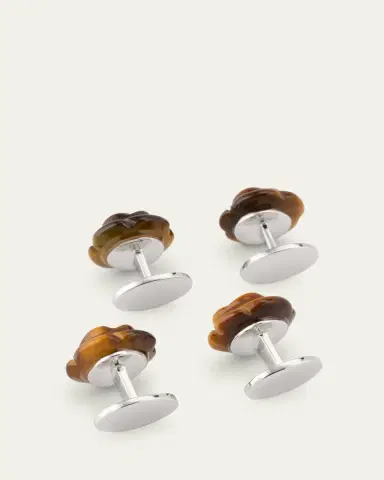Jan Leslie Men's Tiger's Eye Rose Shirt Studs | Thumbnail 4 Jan Leslie Men's Tiger's Eye Rose Shirt Studs | Thumbnail 4
