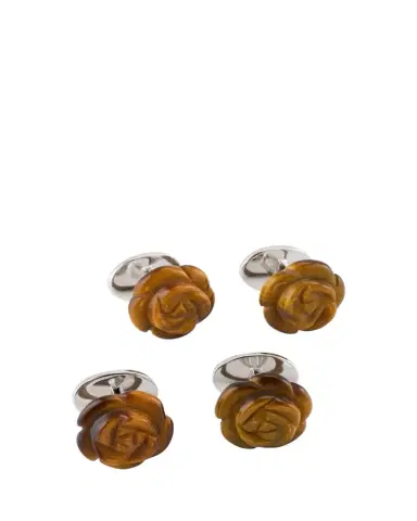 Jan Leslie Men's Tiger's Eye Rose Shirt Studs | Thumbnail 1 Jan Leslie Men's Tiger's Eye Rose Shirt Studs | Thumbnail 1